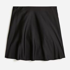 EUC J Crew black XS Gwen satin slip on mini skirt